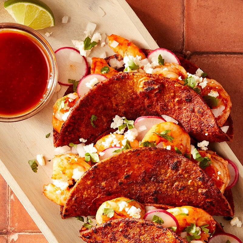 Tacos de birria de camarón